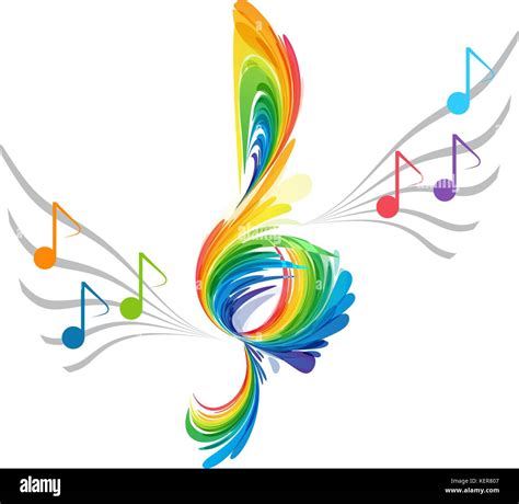 Rainbow Music Notes Clipart