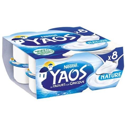 Yaourt nature à la Grecque Yaos Nestlé 8 x 125 g Frichti market