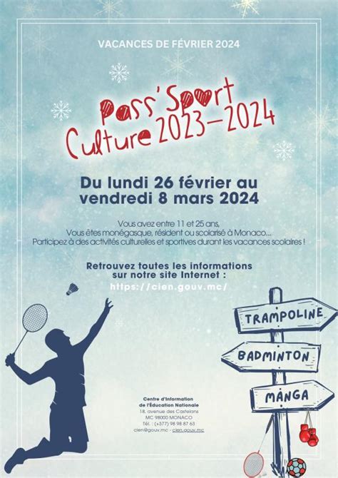 Pass Sport Culture Le Programme Des Vacances D Hiver Est Désormais Disponible