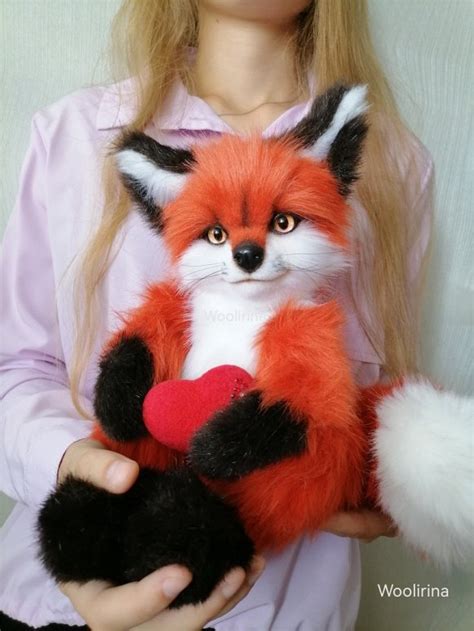 Realistic Fox Stuffed Animal, Foxes Teddy Bear Plush, Poseable Fox cub ...