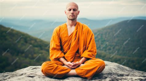 Premium Photo | Buddhist monk meditation outdoors