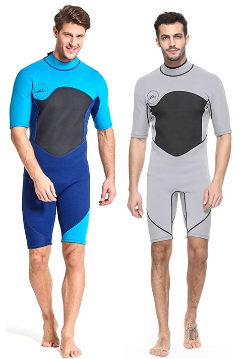 Shorty Springsuit For Men Colorblock 2mm Neoprene Warm Wetsuit