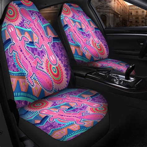 Australia Animals Platypus Aboriginal Car Seat Cover Pink Platypus