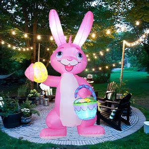 Amazon SRKLH 6 FT Easter Inflatables Bunny Outdoor Decoration