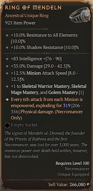 Buy Ring Of Mendeln Unique Diablo 4 Service KBoosting