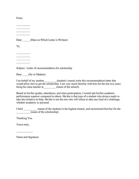 Letter Of Recommendation Template Word Free Download at ganaddisynblog Blog