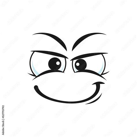 Cartoon Smirk Face Vector Smiling Emoji With Wink Eyes And Simper