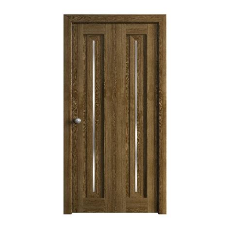 Sartodoors In X In Frosted Glass Marble Oak Solid Wood Bi Fold