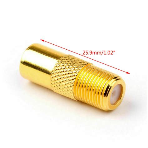 Puretek Gold Plated F Female To Tv Male Plug Iec Pal Dvb T Rf Adapter