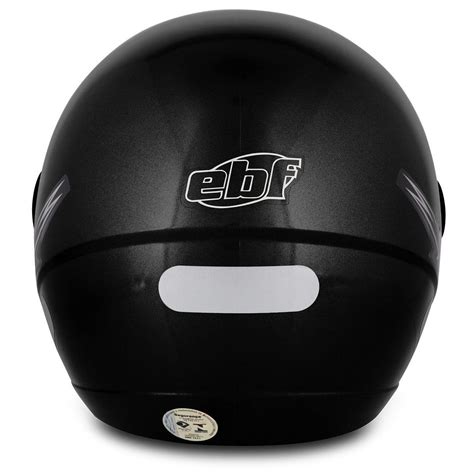 Capacete Aberto Ebf City Solid Viseira Preto Brilhante Ebf