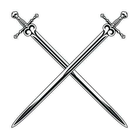 Medieval Crossed Swords Vector 27884595 Vector Art At Vecteezy