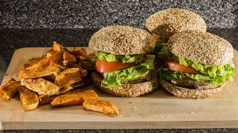 How to make vegan burgers and fries - YouTube