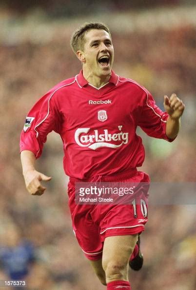 Michael Owen Of Liverpool Celebrates Scoring The Opening Goal Of The