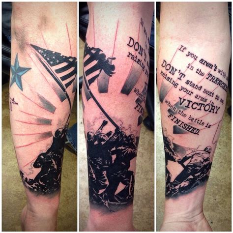 Trash Polka Style Military Half Sleeve Tattoo By David Mushaney Tattoonow