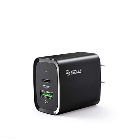 Esoulk 20w 2 Port Usb C Pd Power Delivery And Usb A Quick Charge Ultra Fast Charging Wall