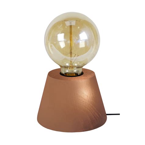 BOIS CONE Lampe De Chevet Conique Bois Cuivre Leroy Merlin