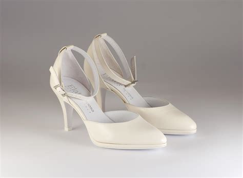 Scarpa Donna Elegante Da Sposa E Cerimonia In Pelle Panna Con