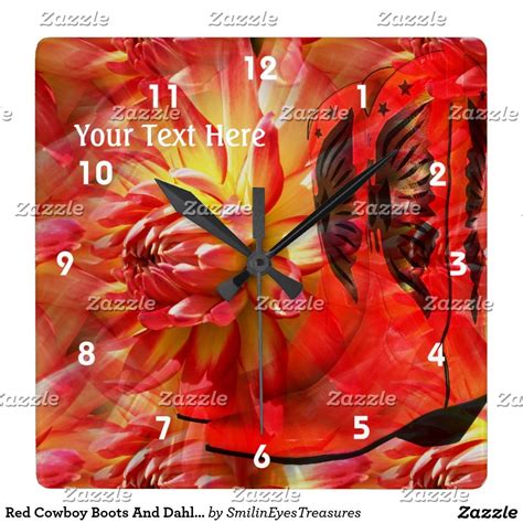 Create Your Own Wall Clock Zazzle Square Wall Clock Dahlia Flower How To Make Wall Clock