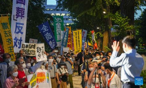 People Protest Against State Funeral For Former Prime Minister Shinzo