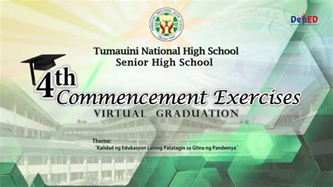 Th Commencement Exercises Virtual Graduation Tumauini National