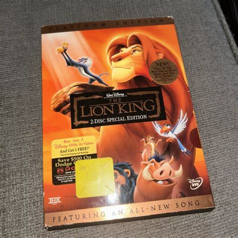 DISNEY LE ROI Lion 2 disques édition spéciale édition platine 2003 DVD