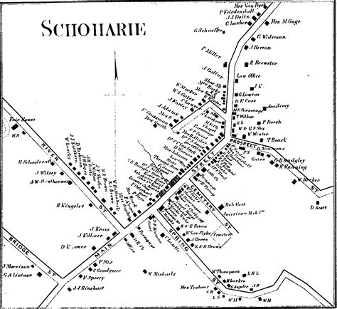 1866 Village Map - Schoharie