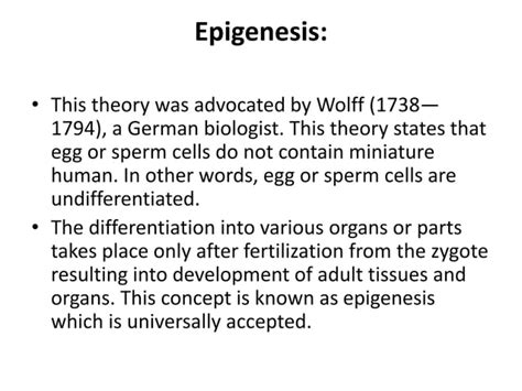 Theories of preformation, pangenesis, epigenesis, | PPT