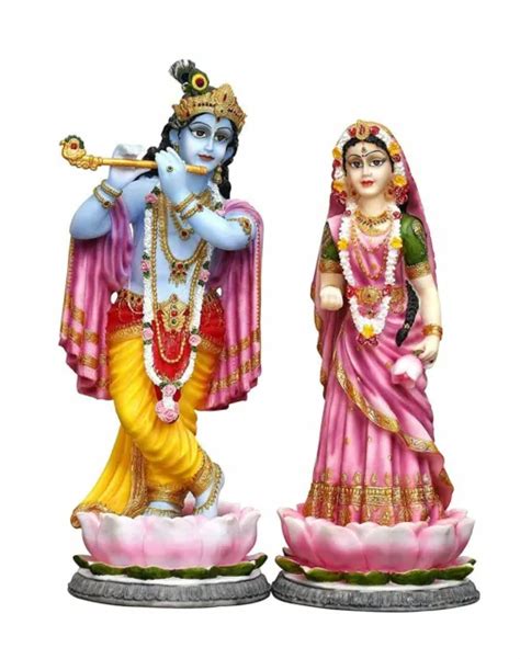 Hindu God Lord Krishna Kanha Radha Idol Sculpture Statue Figurine