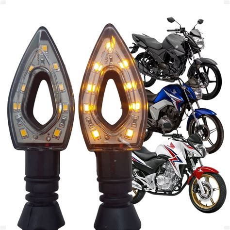 Piscas Seta De Moto Led Flecha Fume Esportiva Universal Pisca Para