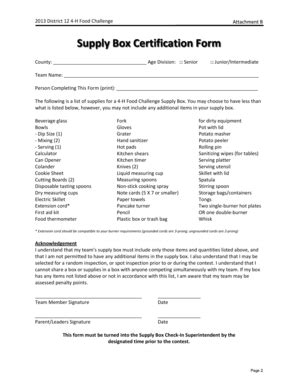 Fillable Online Hidalgo Agrilife Supply Box Certification Form