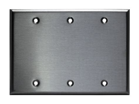 Enerlites Stainless Steel 3 Gang Blank Metal Wall Mounted Plate