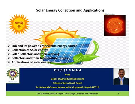 solar energy collection and applications | PDF