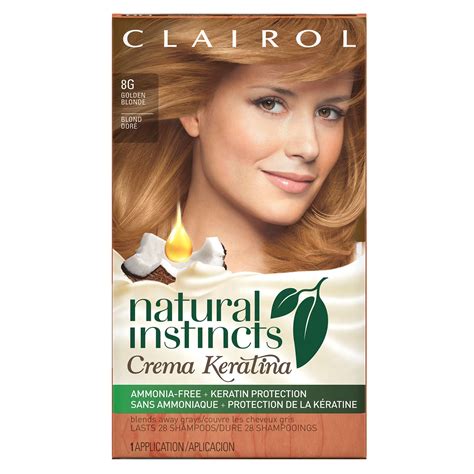 Clairol Natural Instincts Crema Keratina Hair Color 8g Golden Blonde