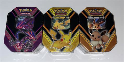 Pokemon Tcg Pikachu Eevee Eternatus V Powers Tin Lot Of New