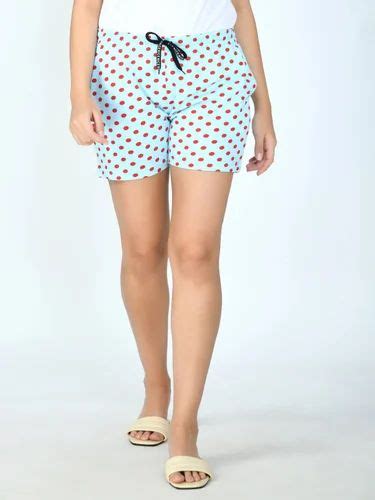 Whelm Women Red Polka Dot Printed Cotton Short Shorts Type Casual