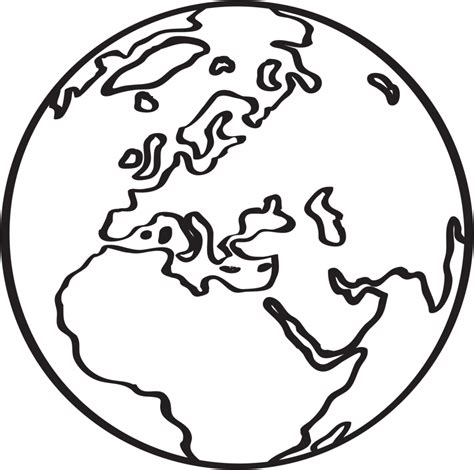 Freehand Drawing World Map Sketch On Globe Png