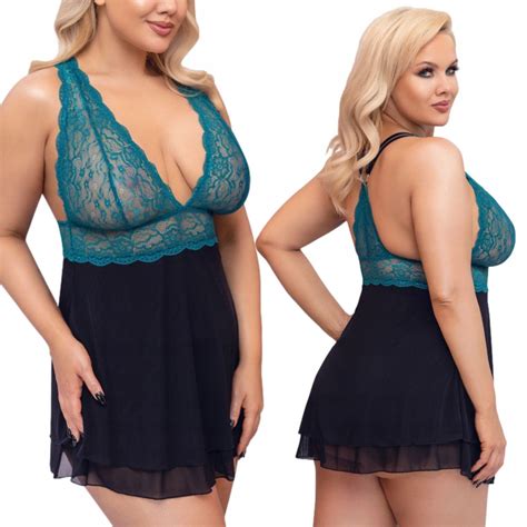 Sukienka Koronka Czarna Plus Size W Sukienki Erotyczne Allegro Pl