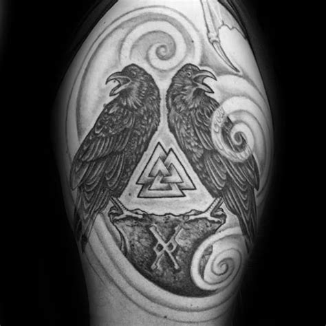 57 Epic Odin’s Ravens Tattoo Designs for Men