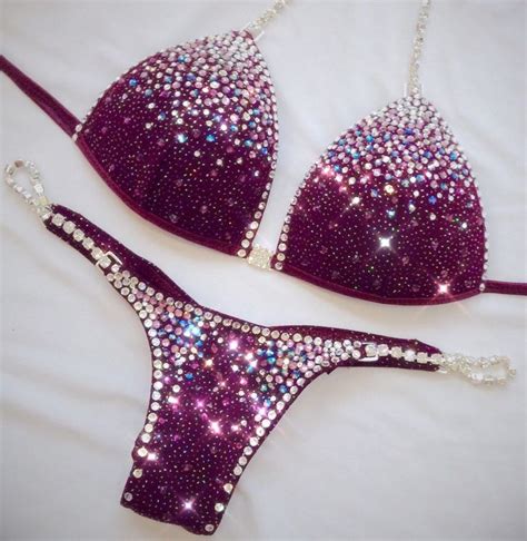 Burgundy Amethyst Competition Bikini Bikini Competition Suits