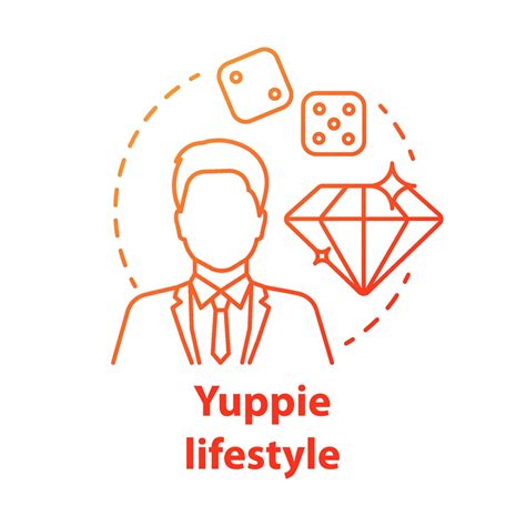 Yuppie lifestyle red concept icon. Young urban professional idea thin ...