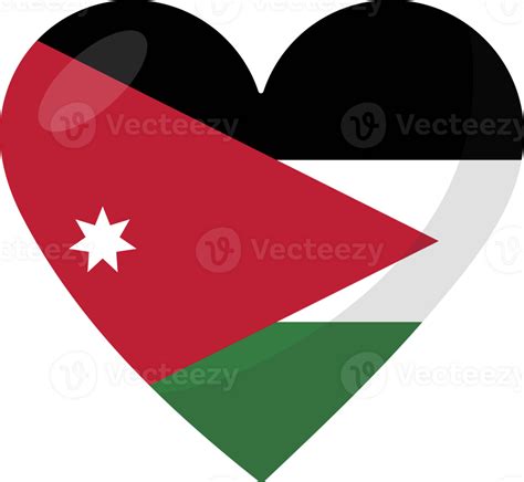 Jordan Flag Heart 3d Style 38463434 Png