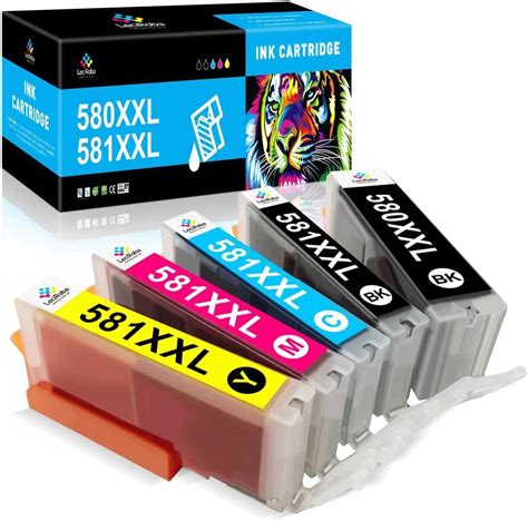 LeciRoba 580XXL 581 XXL Cartouches D Encre Pour Canon 580 581 Multipack