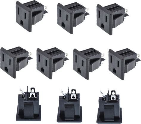 Amazon Oiyagai Pcs Black Us Pins Power Socket Plug Panel Screw