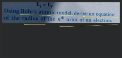 Using Bohr S Atomic Model Derive The Expression For The Radius Of Nth Or