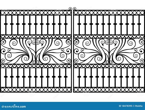 Wrought Iron Fence Or Gate Vector Eps Royalty Free Stock Photo Image