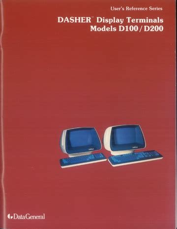 data general dasher display terminals models dd users