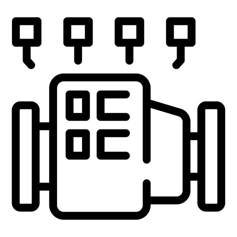 data processing unit receiving information signals icon  vector
