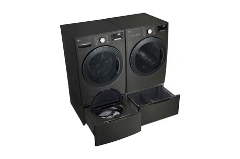 Lg Laundry Storage Pedestal In Black Steel Wdp B