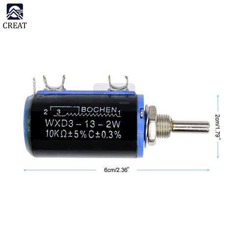 Black Precision WXD3 13 2W Multi Turn Wirewound Linear Potentiometers