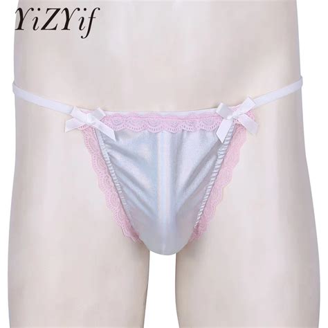 YiZYiF Men Sissy Underwear Sexy Gay Tiny Lingerie Jockstrap Thongs